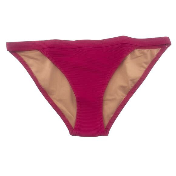 J. Crew Other - J Crew Ribbed Bikini Bottom Pink Hipster Full Coverage Women Size Medium BH485